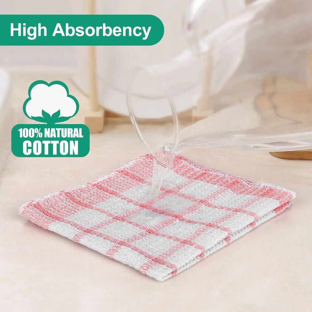 Premium Cotton Dishcloths Super Absorbent Cleaning Towels For Kitchen 5