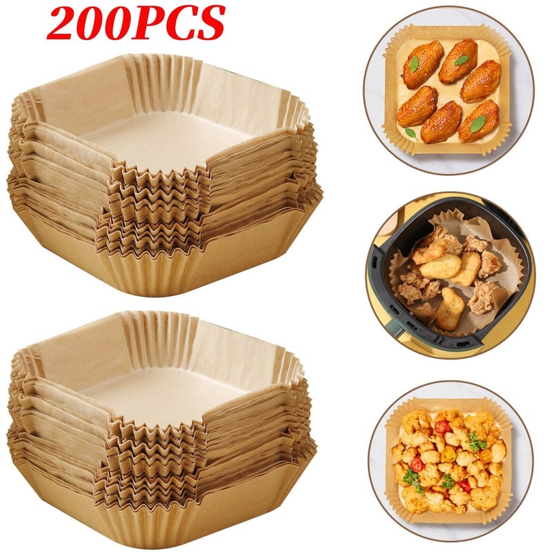 Non Stick Air Fryer Liners Disposable Paper Perfect For Roasting Microwaving 7