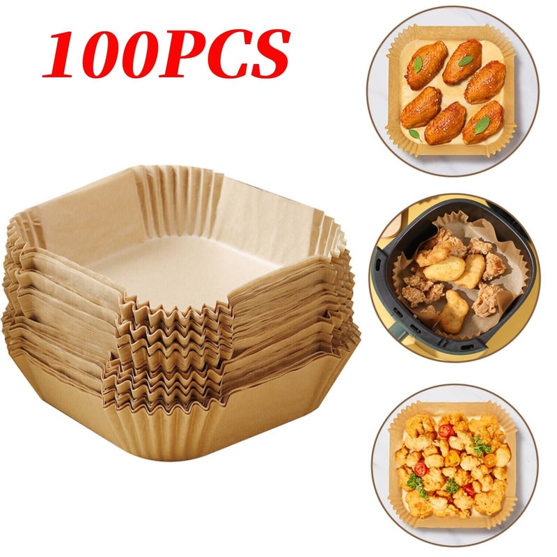 Non Stick Air Fryer Liners Disposable Paper Perfect For Roasting Microwaving 6