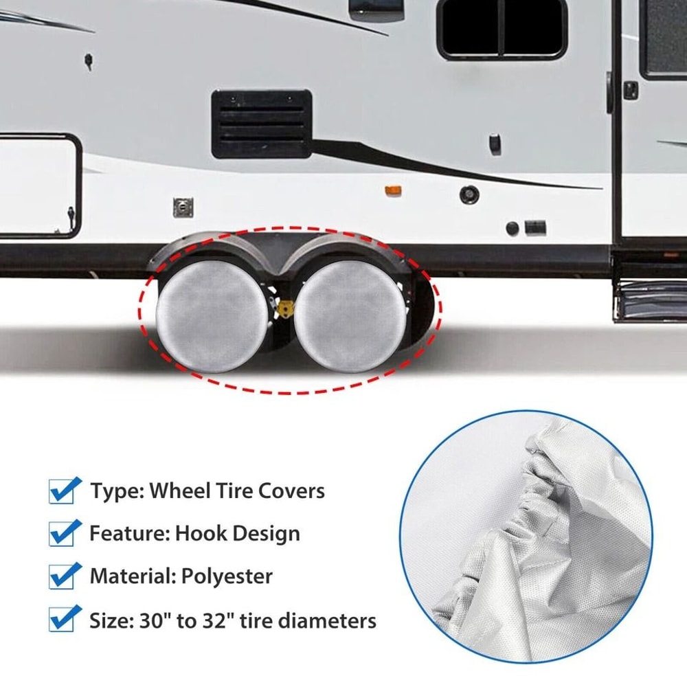 Waterproof Tire Covers For RV Trailer Camper Sun Weather Protection 7