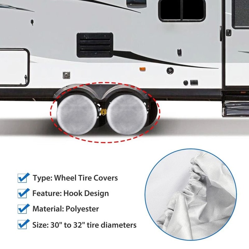Waterproof Tire Covers For RV Trailer Camper Sun Weather Protection 7