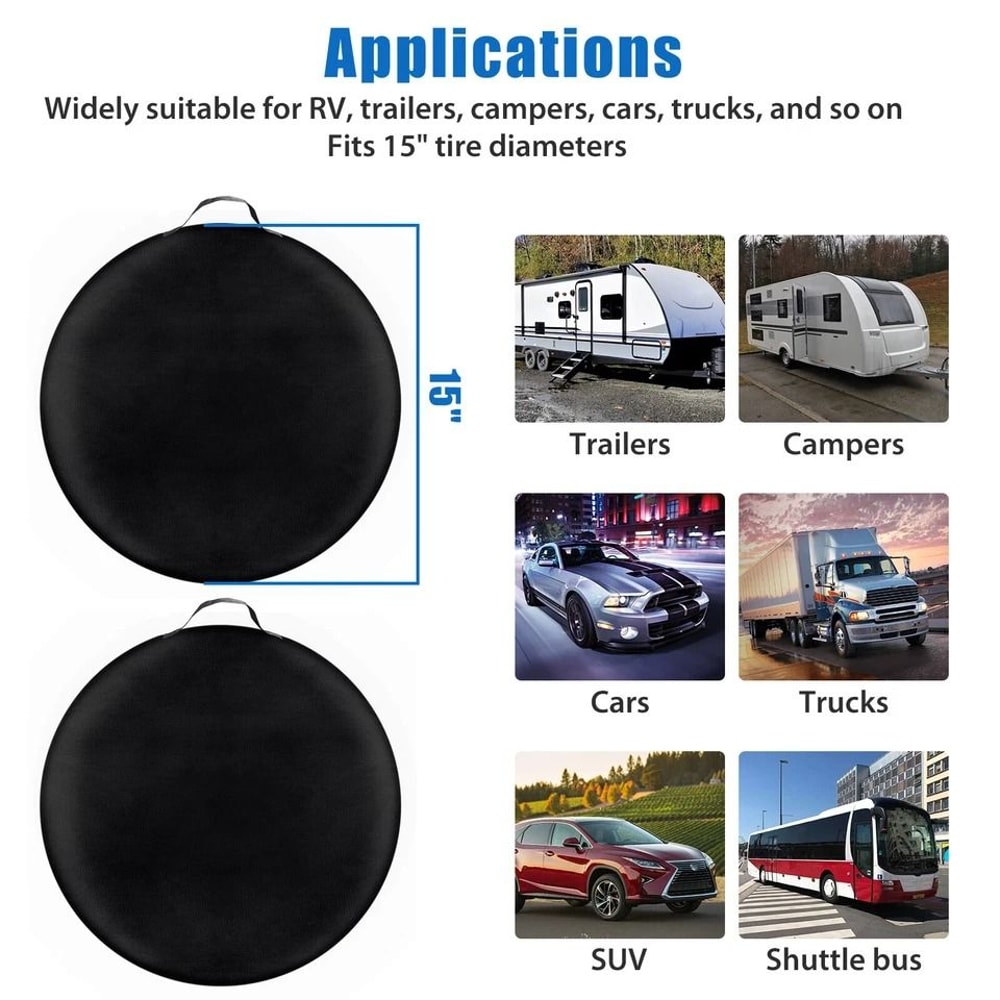 Spare Tire Cover For Trailer Car Protector Against Sun Rain Weather 1
