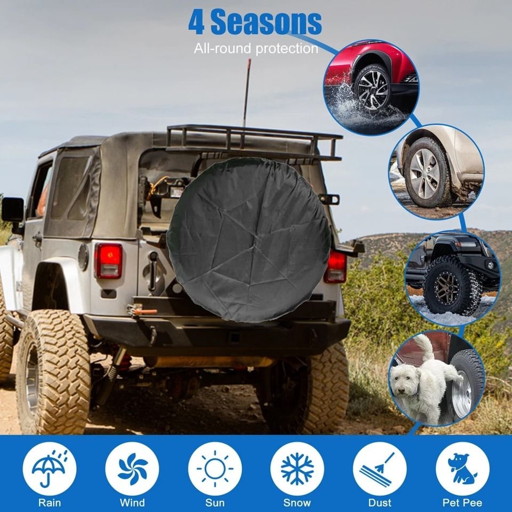 Spare Tire Cover For Trailer Car Protector Against Sun Rain Weather 5