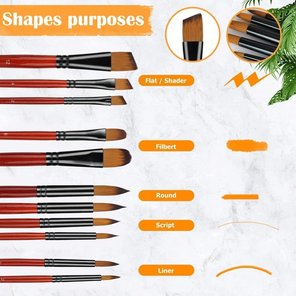 Paint Brush Set For Acrylic Oil And Watercolor Painting Detail Brushes For Artists And Beginners 3