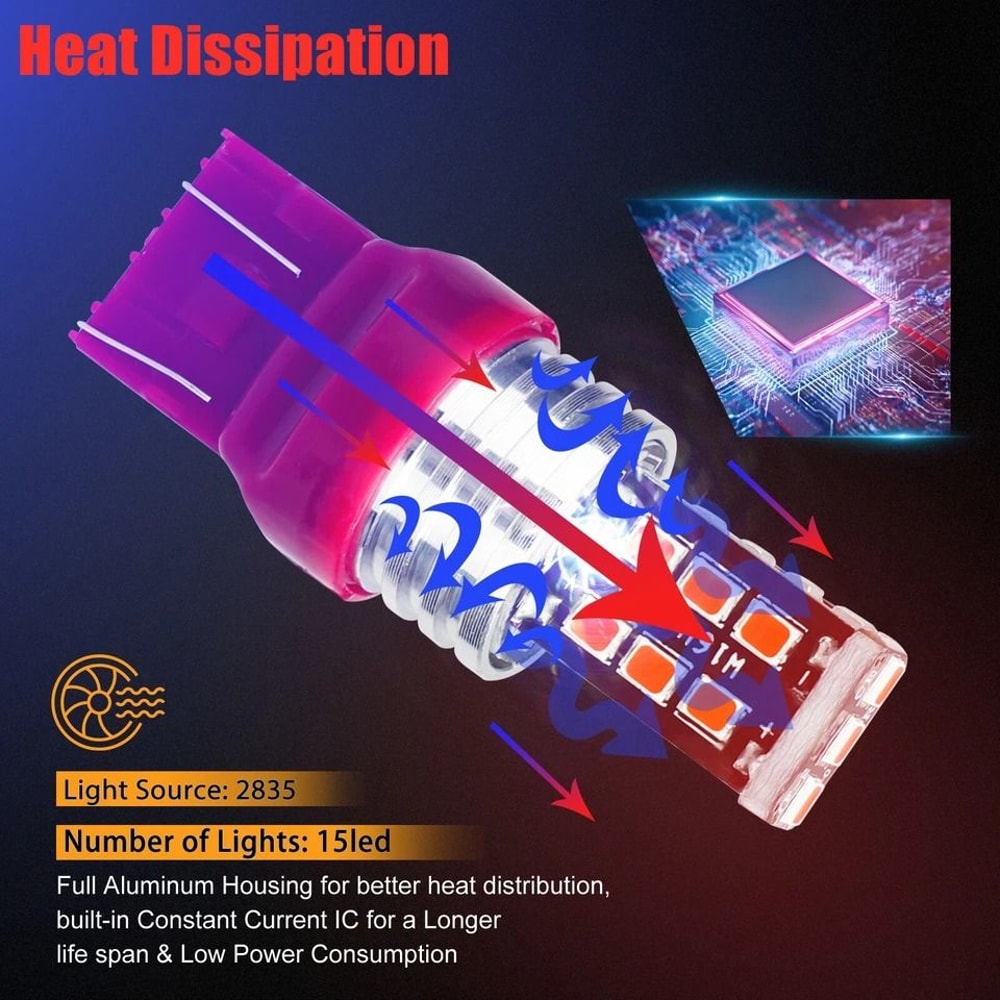 LED Red Strobe Flash Brake Stop Tail Parking Light Bulbs 7