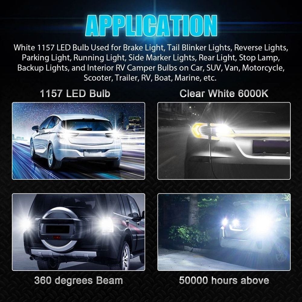 Super Bright LED Tail Brake Light Bulb For Cars Trucks Motorcycles 2