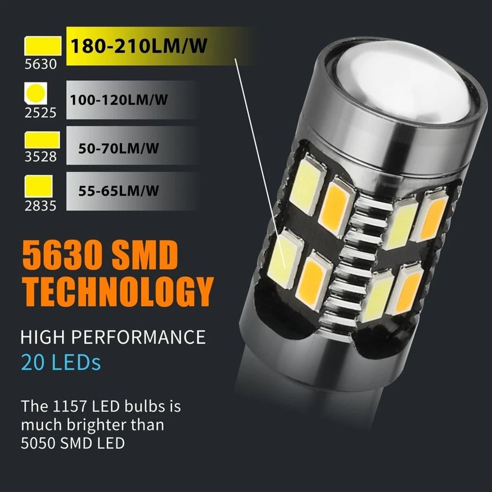 LED DRL Switchback Turn Signal Bulbs Parking Light Indicators For Vehicles 9