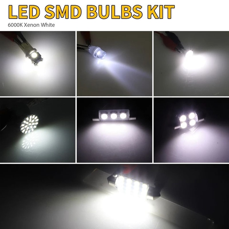 Car Interior LED Light Bulbs Kit Map Door License Plate 5