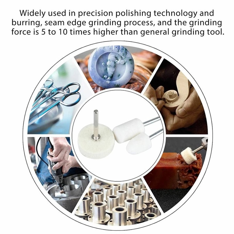 Wool Felt Buffing Polishing Pads Wheel Set For Dremel Grinder Accessories 2
