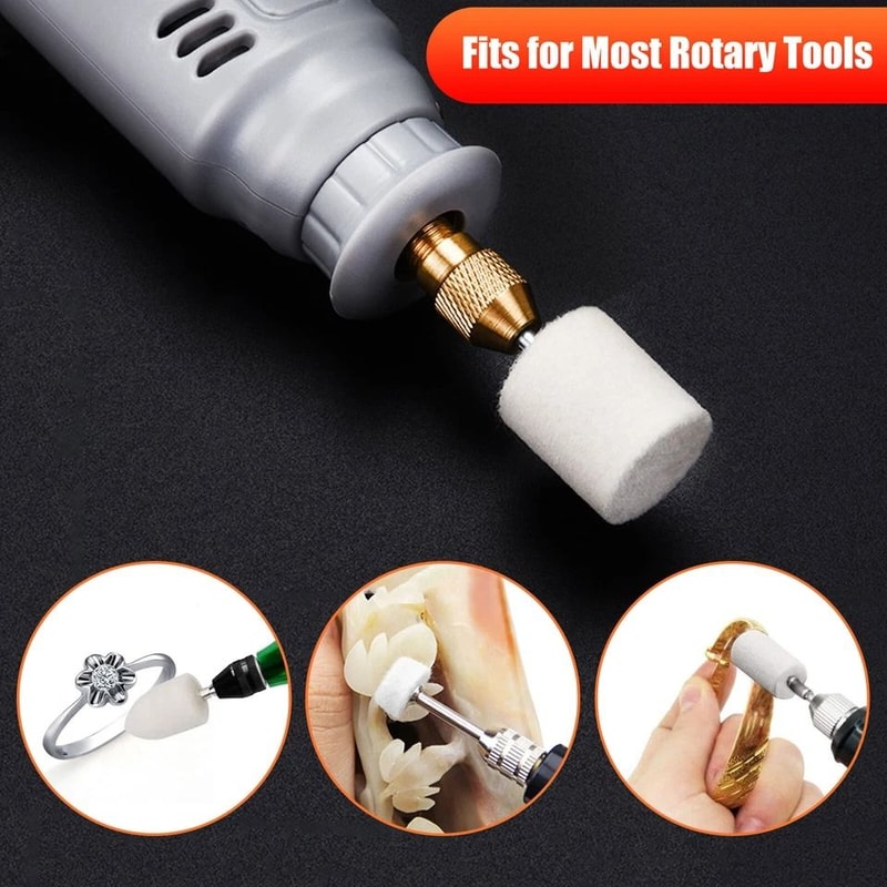 Wool Felt Buffing Polishing Pads Wheel Set For Dremel Grinder Accessories 6