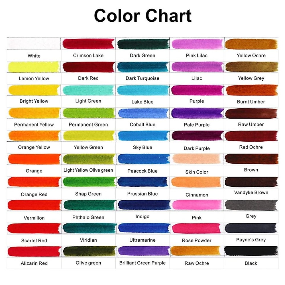 Professional Watercolor Paint Set With Brushes Water Brush Mixing Dishes 5