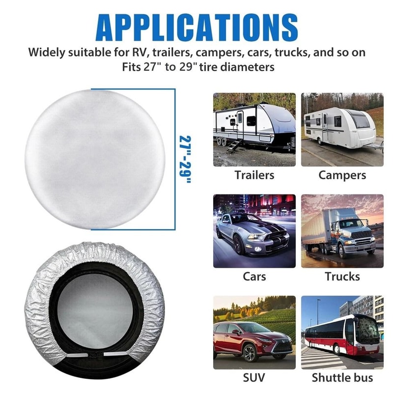 Waterproof Tire Covers For RVs Trailers Sun Weather Protection 1