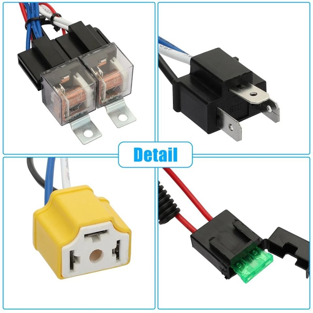 LED Headlight Relay Wiring Harness Kit HighPerformance Easy Installation 2