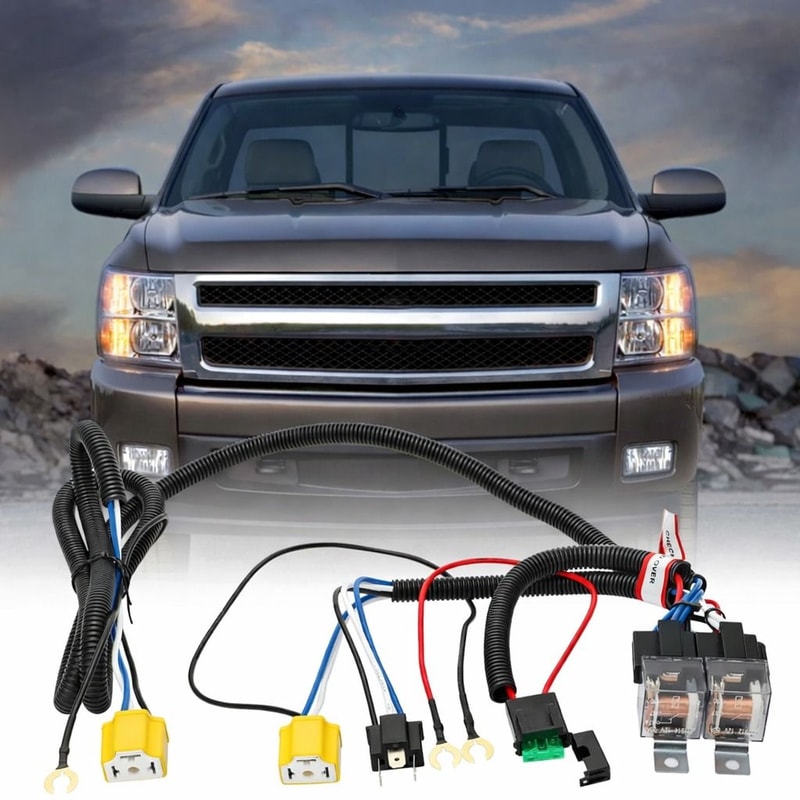 LED Headlight Relay Wiring Harness Kit High Performance Easy Installation 0