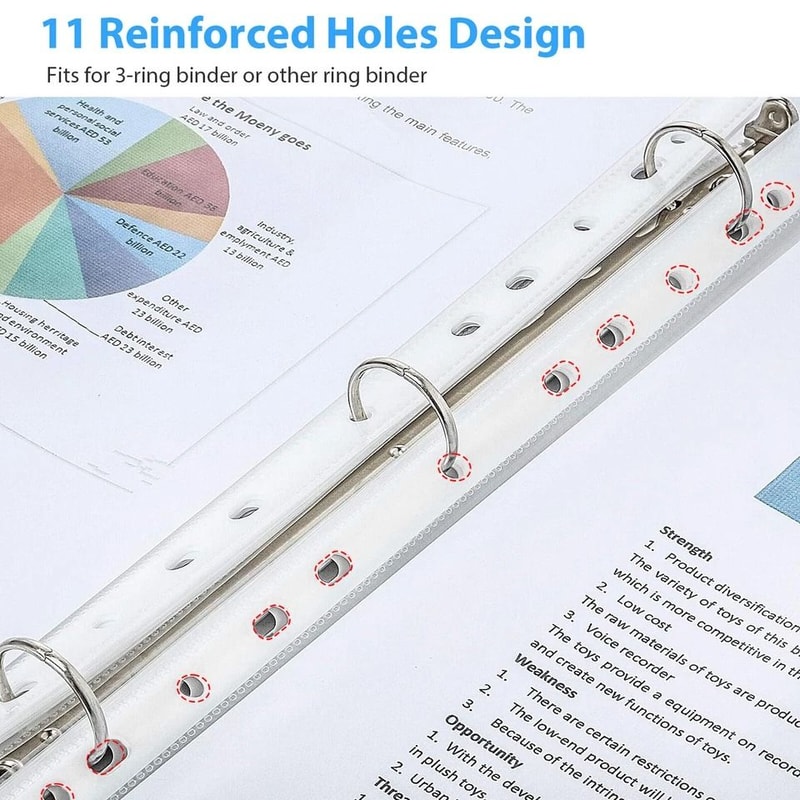 Clear Page Protectors For Ring Binder Durable Non Glare Document Sleeves 5