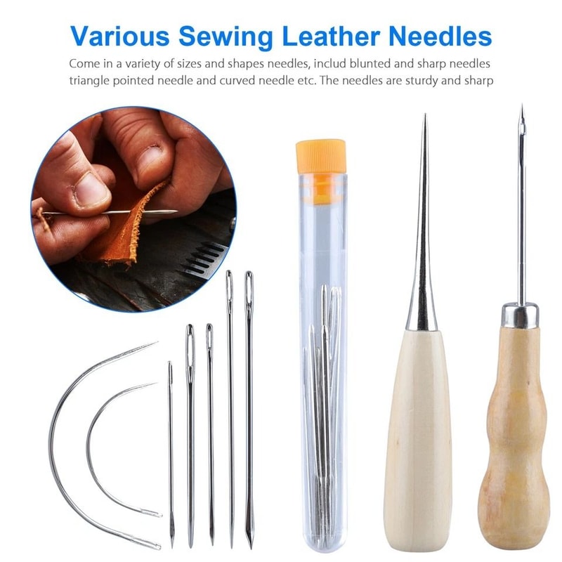 Leather Upholstery Repair Kit With Curved Needles For Sail Canvas 5