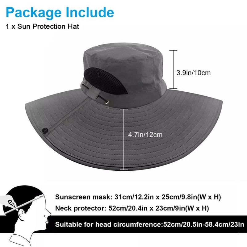 Wide Brim Sun Hat With Neck Flap UV Protection Outdoor Hat For Hiking Fishing And Gardening 3