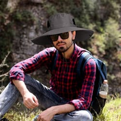 wide brim sun hat with neck flap uv protection outdoor hat for hiking, fishing, and gardening