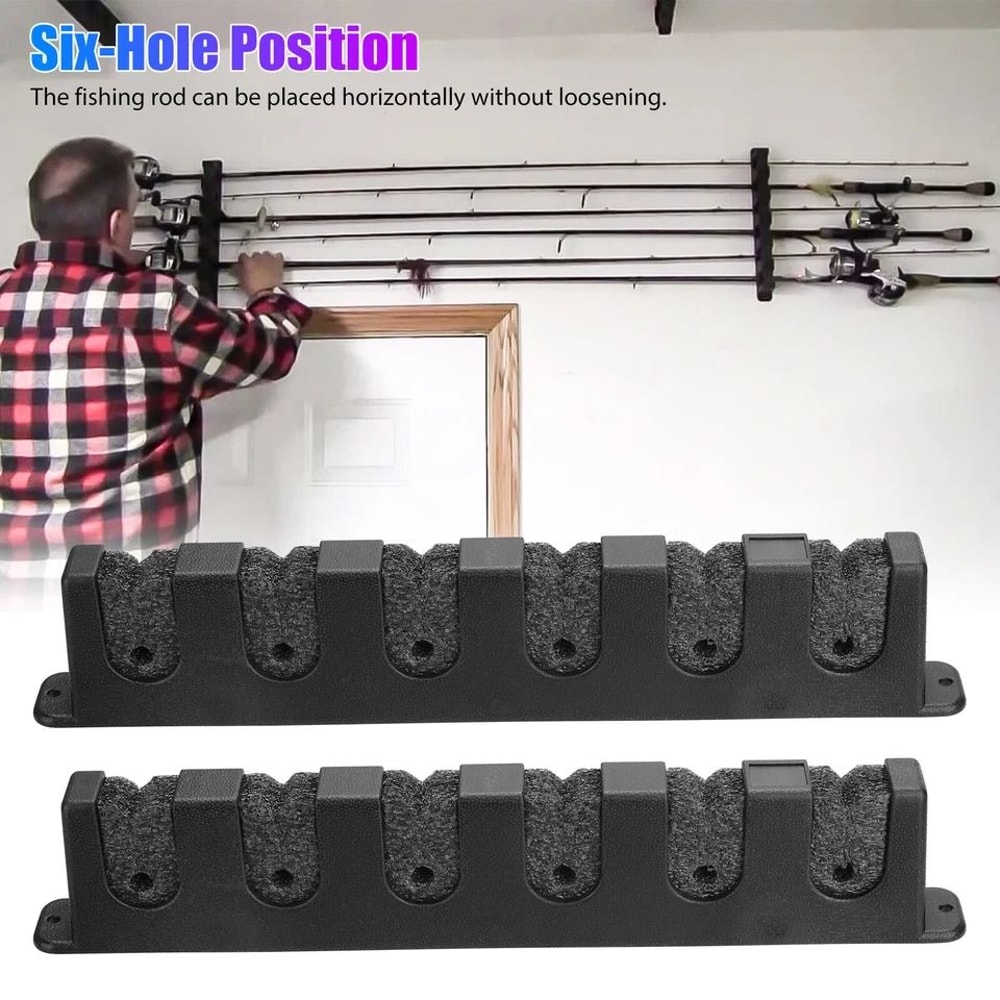 Horizontal Boat Fishing Rod Rack Wall Mount Vertical Holder Space Saving Storage Solution 4