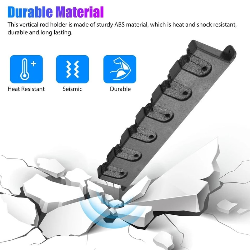 Horizontal Boat Fishing Rod Rack Wall Mount Vertical Holder Space Saving Storage Solution 7