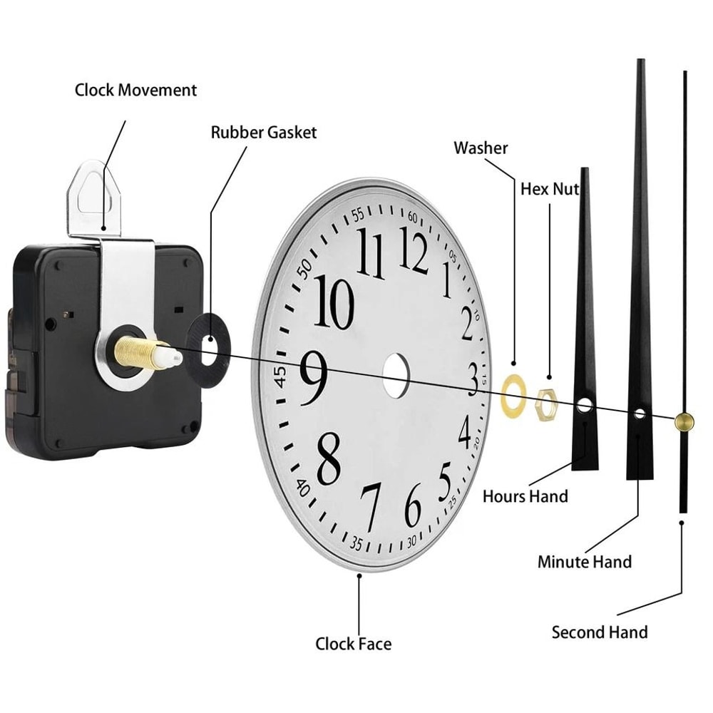 DIY Wall Clock Movement Kit Silent Mechanism Replacement With Hands For Creative Clock Repair 3