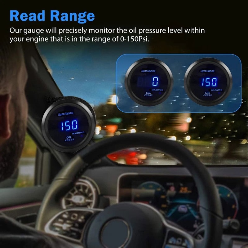 LED Digital Oil Pressure Gauge Meter With Sensor Kit Universal Fit For Cars Trucks And SUVs 1