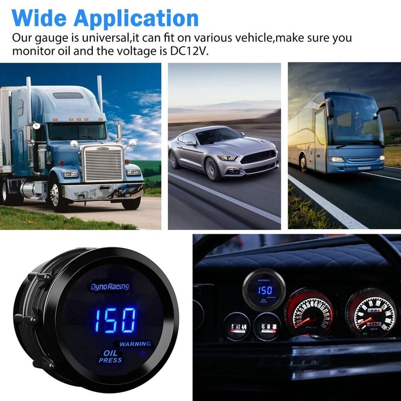 LED Digital Oil Pressure Gauge Meter With Sensor Kit Universal Fit For Cars Trucks And SUVs 2