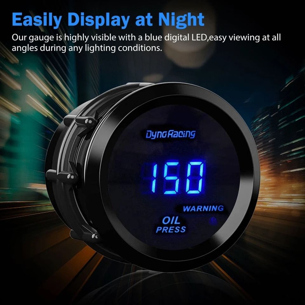 LED Digital Oil Pressure Gauge Meter With Sensor Kit Universal Fit For Cars Trucks And SUVs 4
