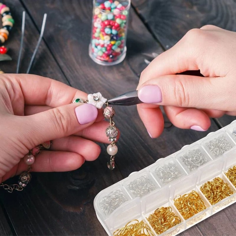 Lobster Claw Clasp Jump Ring Set For Jewelry Making Silver Gold DIY Craft Kit 0