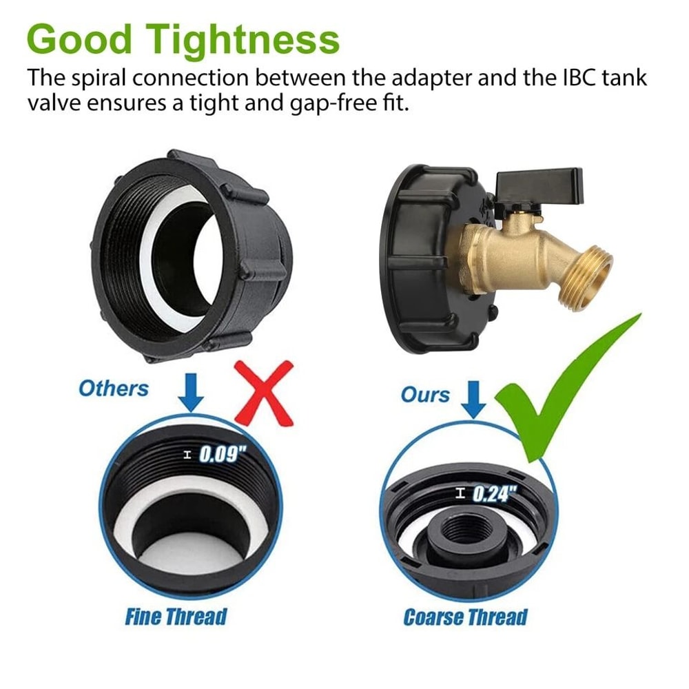 IBC Tote Water Tank Adapter Brass Hose Faucet Valve Connector 5