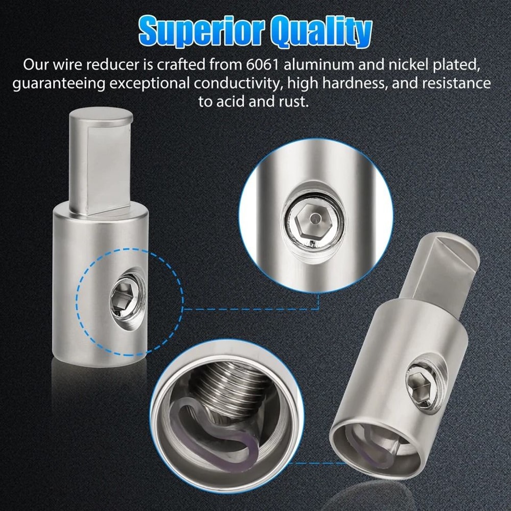 Car Audio Power And Ground Wire Reducers Amp Input High Quality Aluminum And Nickel Plated 1