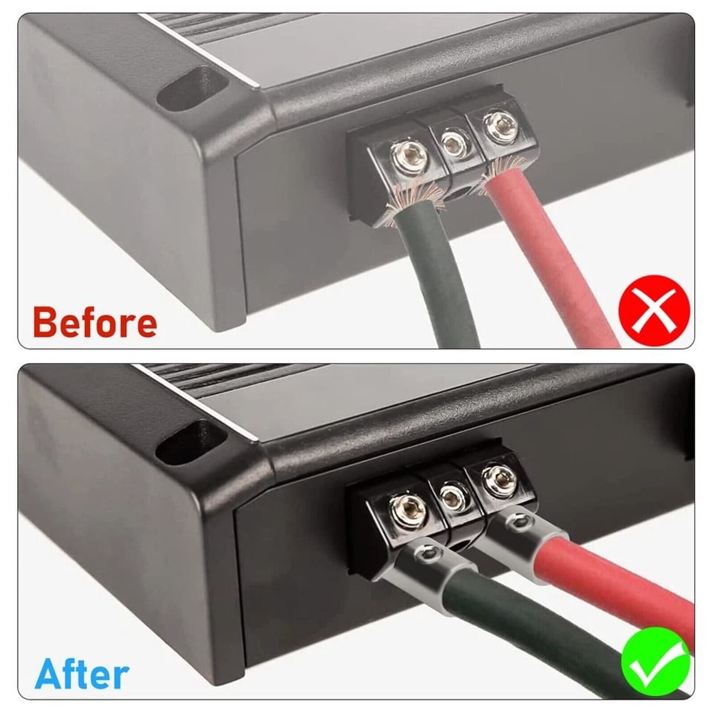 Car Audio Power And Ground Wire Reducers Amp Input High Quality Aluminum And Nickel Plated 4