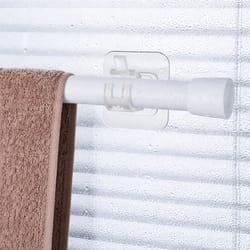 self adhesive curtain rod brackets adjustable, no drill hooks for easy installation