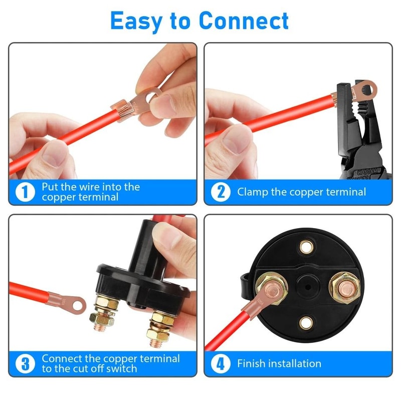 Battery Kill Switch Disconnect Isolator Power Cut OFF For Car Truck RV Boat ATV 1