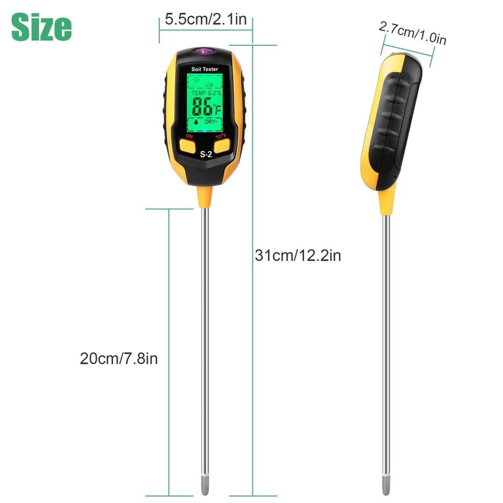 Digital Soil Moisture Tester For Plants Lawn And Garden PH Temperature Light Meter 3