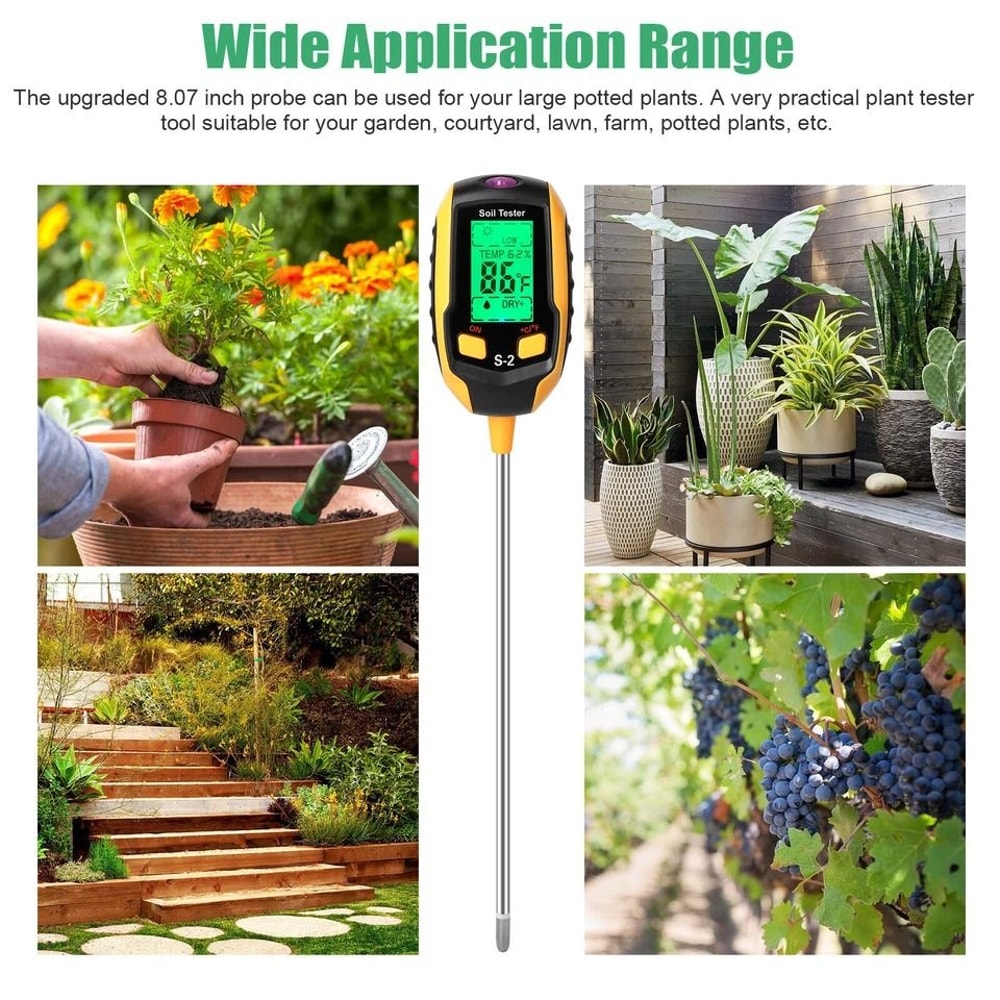 Digital Soil Moisture Tester For Plants Lawn And Garden PH Temperature Light Meter 1