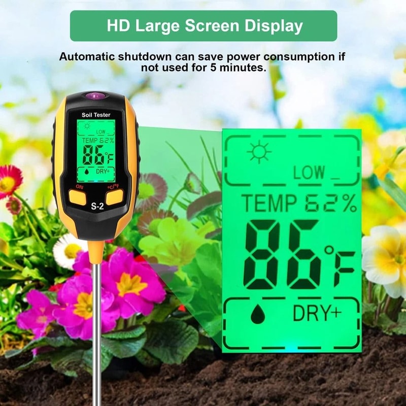 Digital Soil Moisture Tester For Plants Lawn And Garden PH Temperature Light Meter 6