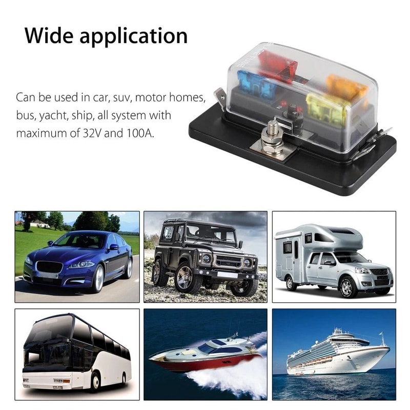 Car Fuse Holder Box With LED Indicators Power Distribution Panel For Automotive Use 3