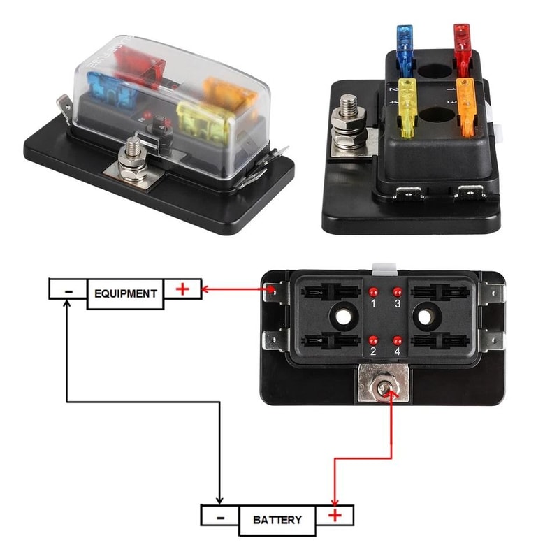 Car Fuse Holder Box With LED Indicators Power Distribution Panel For Automotive Use 4