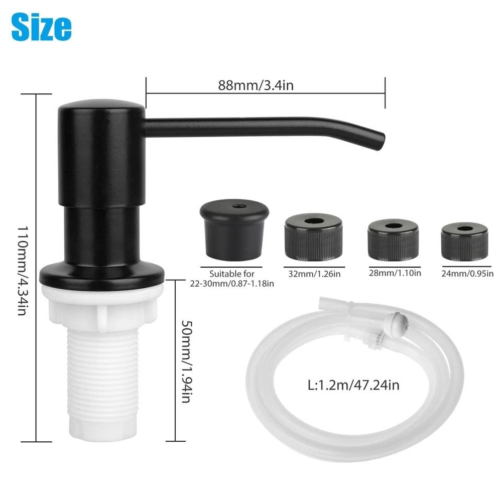 Stainless Steel Soap Dispenser Kit Kitchen Liquid Pump And Tube For Easy Refills 3