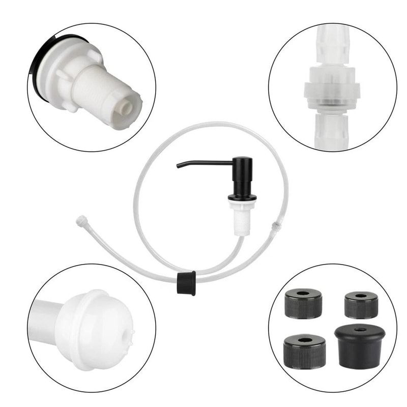 Stainless Steel Soap Dispenser Kit Kitchen Liquid Pump And Tube For Easy Refills 2