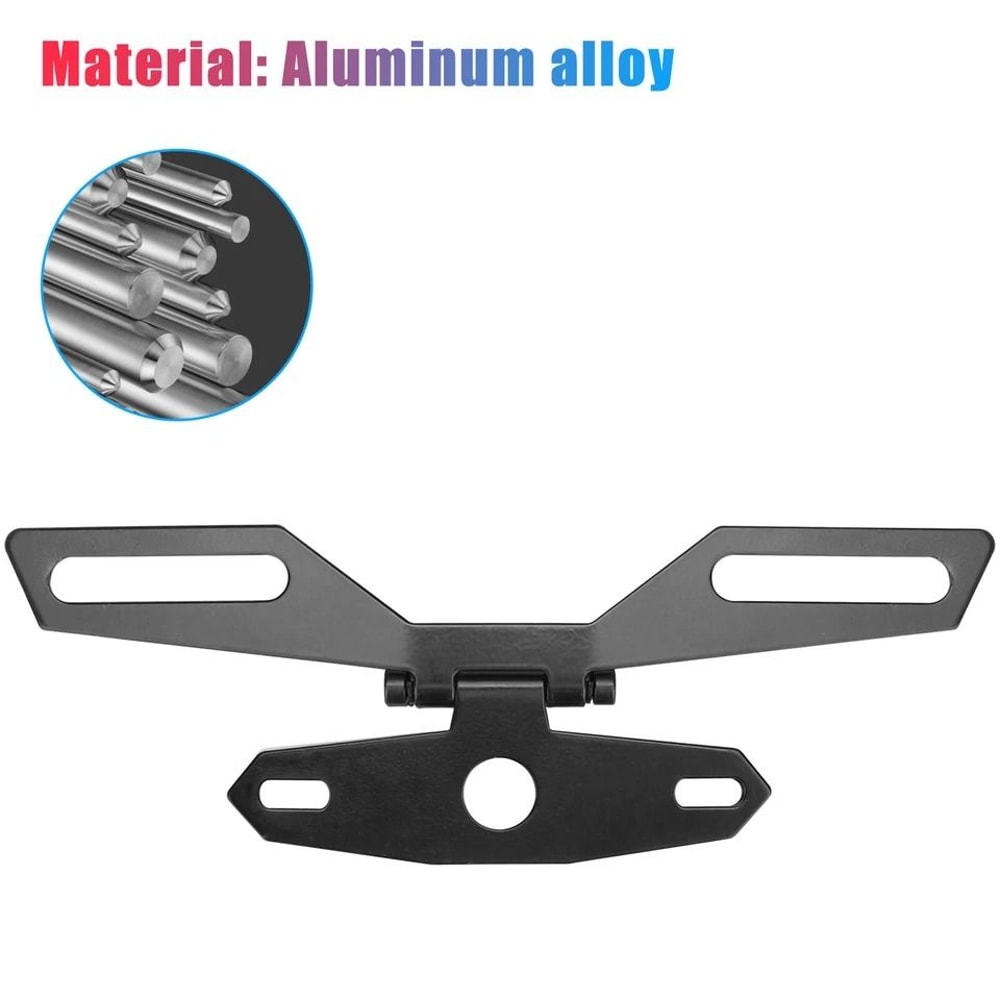 Universal Motorcycle Folding License Plate Bracket With Tail Light Holder 6