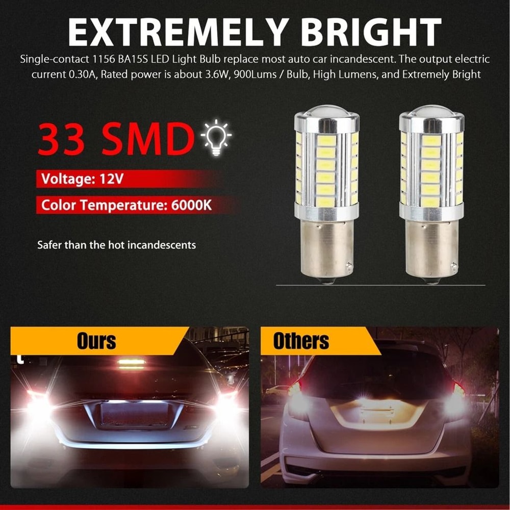 LED Tail Light Bulbs Super Bright Brake Backup And Turn Signal Lighting 5