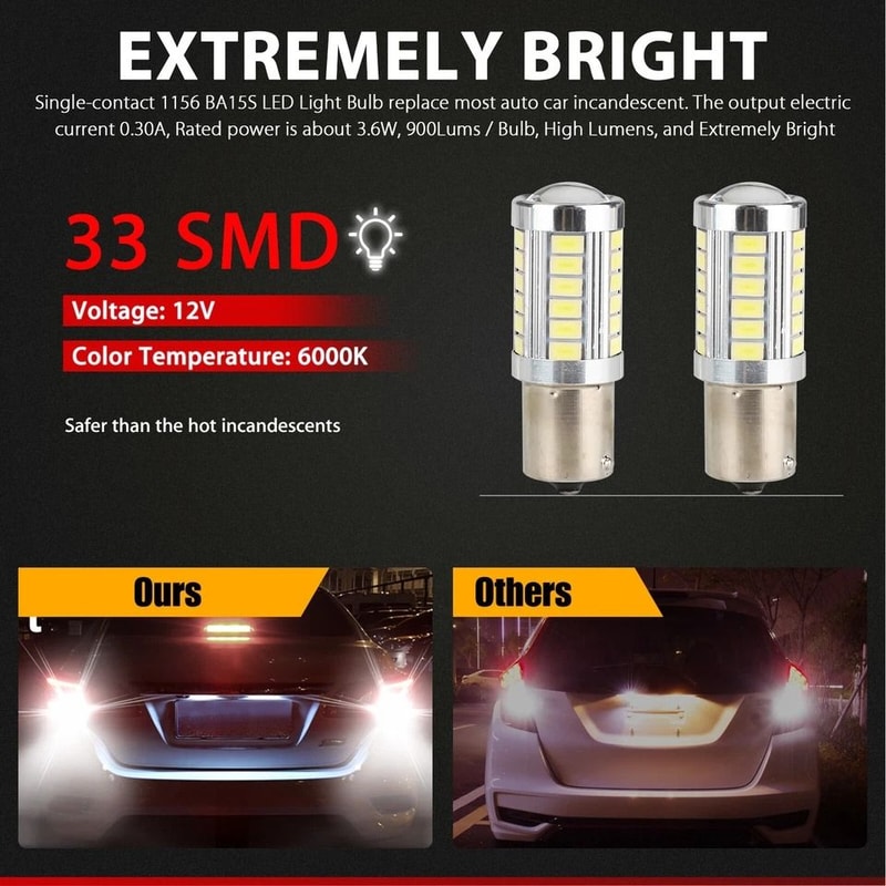 LED Tail Light Bulbs Super Bright Brake Backup And Turn Signal Lighting 5