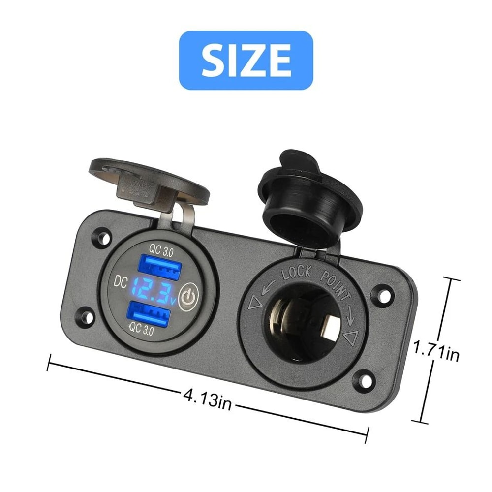 Dual USB Car Charger Cigarette Lighter Socket Plug For Cars Trucks 3