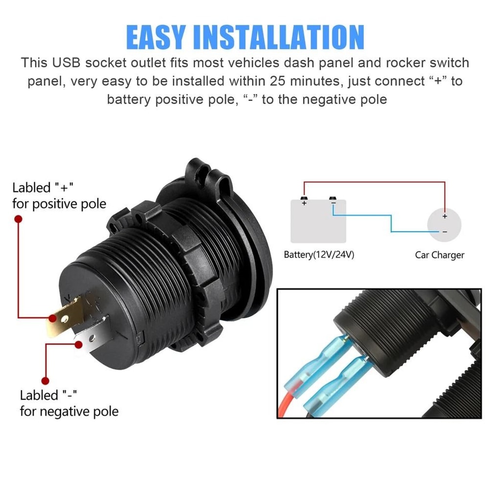 Dual USB Car Charger Cigarette Lighter Socket Plug For Cars Trucks 4