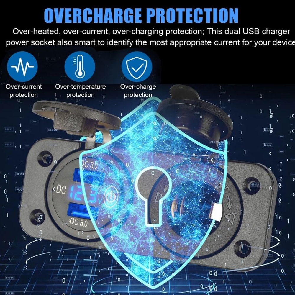 Dual USB Car Charger Cigarette Lighter Socket Plug For Cars Trucks 6