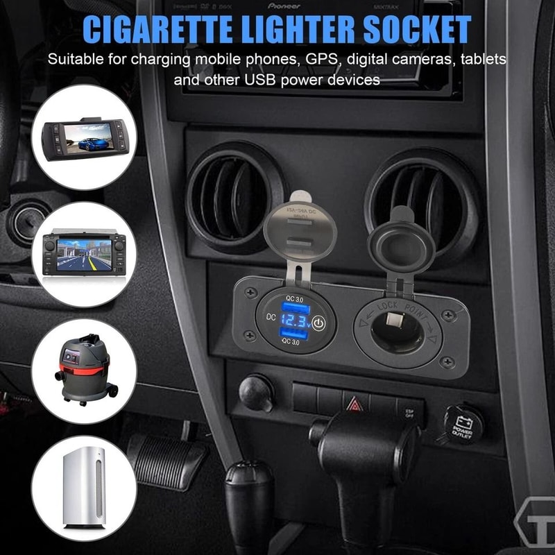 Dual USB Car Charger Cigarette Lighter Socket Plug For Cars Trucks 2