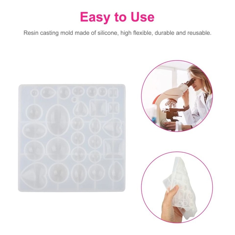 Silicone Resin Mold Craft Kit Jewelry Casting Epoxy Pendant Trays For DIY Crafts 1