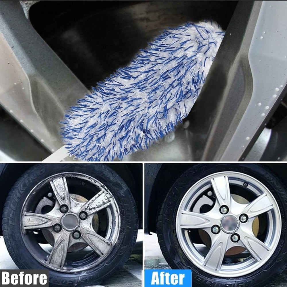 Microfiber Car Wheel Brush Tire Rim Engine Auto Detailing Cleaning Kit 1